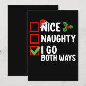 Nice Naughty I go Beide Arten Weihnachtskalender U Einladung (Vorne/Hinten)