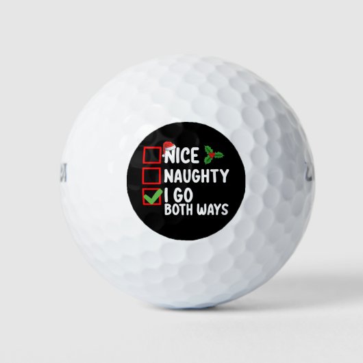 Nice Naughty I go Beide Arten Weihnachtskalender U Golfball (Vorderseite)