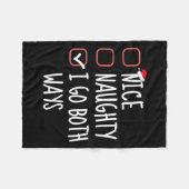 Nice Naughty I Go Beide Wege Funny Christmas List  Fleecedecke (Vorderseite (Horizontal))