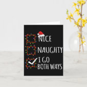 Nice Naughty I Go Both Ways Christmas List Santa C Karte (Gelbe Blume)