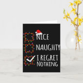 Nice Naughty I Regret Nothing Christmas List Funny Karte (Gelbe Blume)