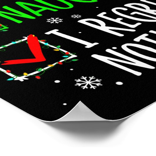 Nice Naughty I Regret Nothing Christmas List Santa Poster (Ecke)