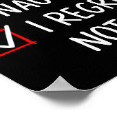 Nice Naughty I Regret Nothing Christmas List Santa Poster (Ecke)