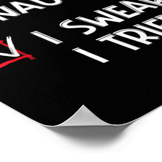 Nice Naughty I Swear I Tried, Chirstmas Funny Chec Poster (Ecke)