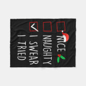 Nice Naughty I Swear I Tried Christmas Family Matc Fleecedecke (Vorderseite (Horizontal))