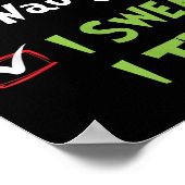 Nice Naughty I Swear I Tried, Christmas Funny Chec Poster (Ecke)