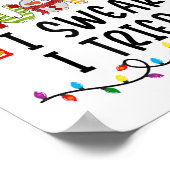 Nice Naughty I Swear I Tried Christmas List Family Poster (Ecke)