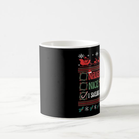 Nice Naughty I Swear I Tried Christmas List Matchi Kaffeetasse (VorderseiteRechts)