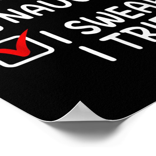 Nice Naughty I Swear I Tried Christmas List Santa Poster (Ecke)