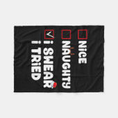 Nice Naughty I Swear I Tried Christmas List Xmas S Fleecedecke (Vorderseite (Horizontal))
