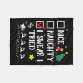 Nice Naughty I Swear I Tried Cute Christmas Tree S Fleecedecke (Vorderseite (Horizontal))