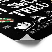 Nice Naughty I Swear I Tried Cute Christmas Tree S Poster (Ecke)