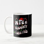 Nice Naughty I Swear I Tried Family Christmas List Kaffeetasse (Links)