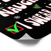 Nice Naughty I Swear I Tried Family Christmas List Poster (Ecke)