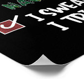 Nice Naughty I Swear I Tried Fanny Christmas List Poster (Ecke)