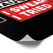 Nice Naughty I Swear I Tried Funny Christmas List Poster (Ecke)