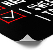 Nice Naughty I Swear I Tried Funny Christmas List Poster (Ecke)