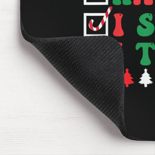 Nice Naughty I Swear I Tried Funny Christmas Santa Mousepad (Ecke)