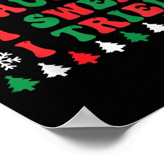 Nice Naughty I Swear I Tried Funny Christmas Santa Poster (Ecke)