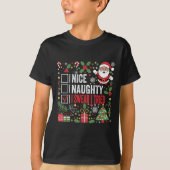 Nice Naughty I Swear I Tried Funny Christmas Santa T-Shirt (Vorderseite)