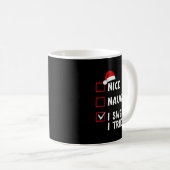 Nice Naughty I Swear I Tried List Christmas Santa Kaffeetasse (VorderseiteRechts)