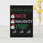 Nice Naughty I Swear I Tried List Xmas Lover Chris Karte (Gelbe Blume)