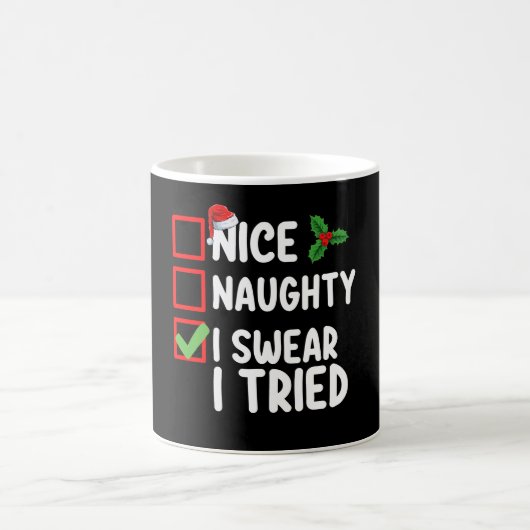 Nice Naughty I Sweet I Tried Christmas List Kaffeetasse (Mittel)