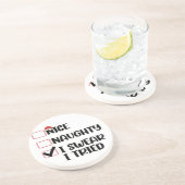 Nice Naughty I Sweet I Tried Christmas List Santa Getränkeuntersetzer (Seite)