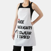 Nice Naughty I Sweet I Tried Christmas List Santa Schürze (InSitu)