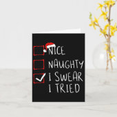 Nice Naughty I Sweet I Tried Christmas List Xmas S Karte (Gelbe Blume)