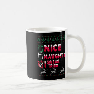 Nice Naughty I Sweet I Tried List Xmas Lover Chris Kaffeetasse