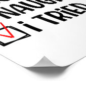 Nice Naughty I Tried Christmas List Funny Xmas  Poster (Ecke)