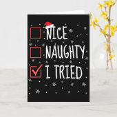 Nice Naughty I Tried Christmas List Funny Xmas San Karte (Gelbe Blume)