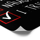 Nice Naughty I Tried Christmas List Santa Claus Poster (Ecke)