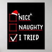 Nice Naughty I Tried Christmas Poster (Vorne)