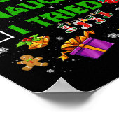 Nice Naughty I Tried Christmas Tree Light Funny Xm Poster (Ecke)