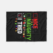 Nice Naughty I Tried Family Xmas Pajama Funny Chri Fleecedecke (Vorderseite (Horizontal))