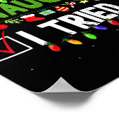 Nice Naughty I Tried Family Xmas Pajama Funny Chri Poster (Ecke)