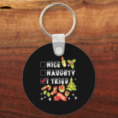 Nice Naughty I Tried Funny Candy Christmas Pajama  Schlüsselanhänger (Vorderseite)