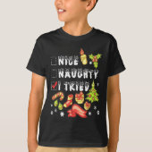 Nice Naughty I Tried Funny Candy Christmas Pajama T-Shirt (Vorderseite)