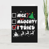 Nice Naughty I Tried Funny Christmas 2022 Karte (Vorderseite)