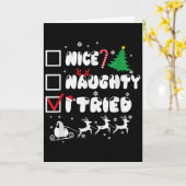 Nice Naughty I Tried Funny Christmas 2022 Karte (Gelbe Blume)