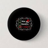 Nice Naughty I Tried Funny Christmas Family Matchi Button (Vorderseite)