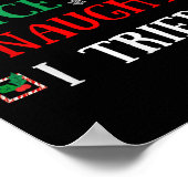 Nice Naughty I Tried Funny Christmas Joke  Poster (Ecke)