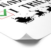 Nice Naughty I Tried Funny Christmas List  Poster (Ecke)