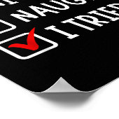 Nice Naughty I Tried Funny Christmas List Santa Xm Poster (Ecke)