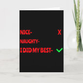 Nice Naughty I Tried Funny Christmas Matching Karte (Vorderseite)