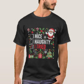Nice Naughty I Tried Funny Christmas Santa Claus T-Shirt (Vorderseite)