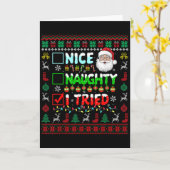 Nice Naughty I Tried Funny List Santa Face Christm Karte (Gelbe Blume)