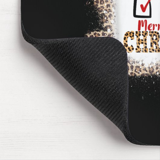 Nice Naughty I Tried Leopard Funny Christmas List  Mousepad (Ecke)